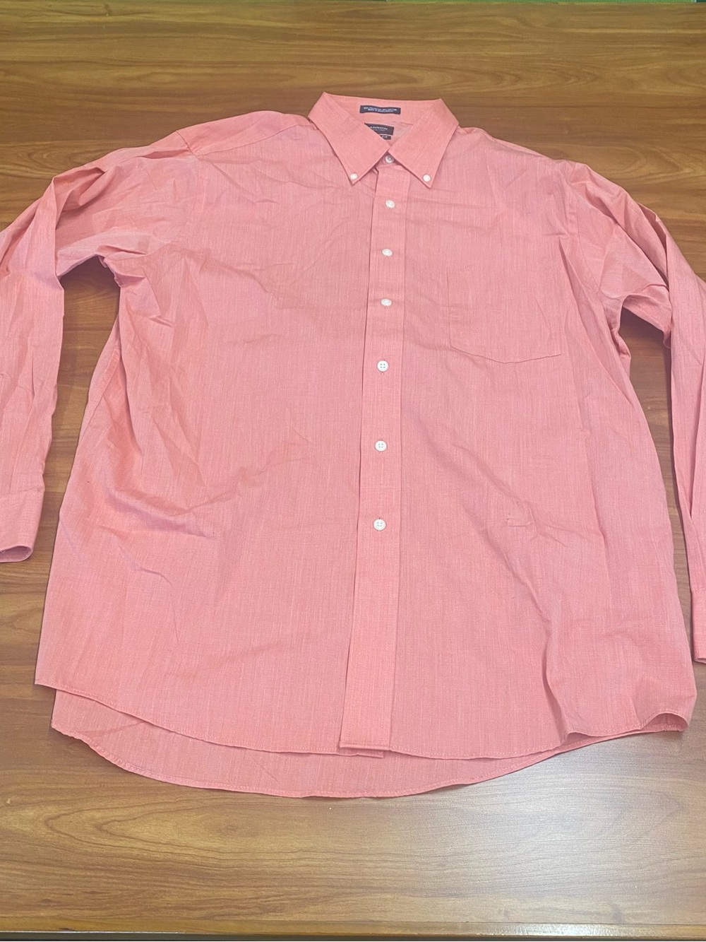 Arrow Regular Fit Coral Long Sleeve Button Up Men's Shirt 15.5 34/35